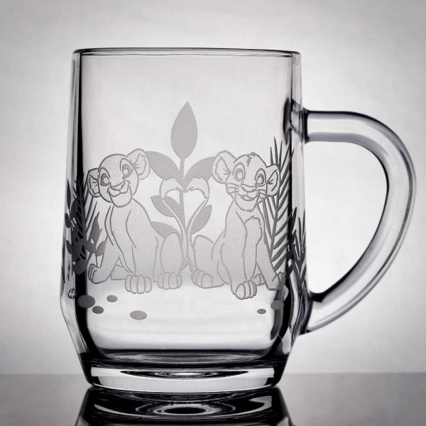 Simba and Nala glass Mug, Arribas Glass Collection